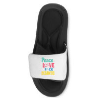 Peace Love  Desantis  Say Gay  Self Censored F Word Slide Sandal | Artistshot