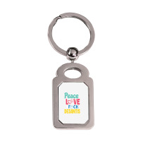 Peace Love  Desantis  Say Gay  Self Censored F Word Silver Rectangle Keychain | Artistshot