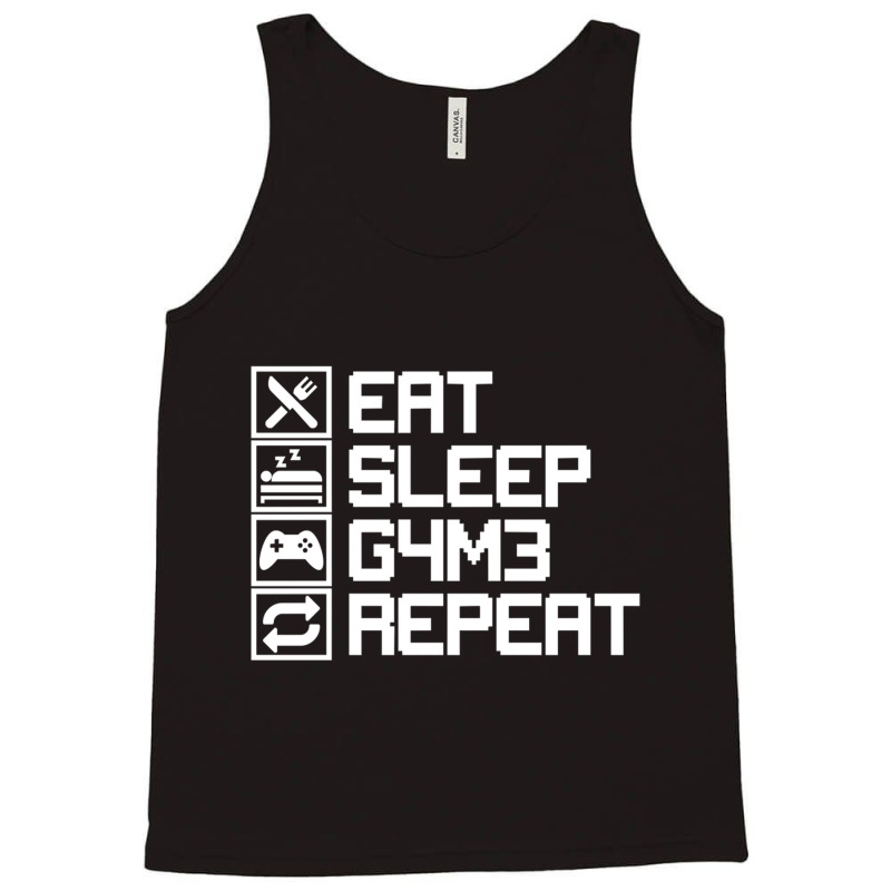 Eat Sleep Game Repeat Funny Leetcode Leet Gift Tank Top by MONIQUEWORTH | Artistshot