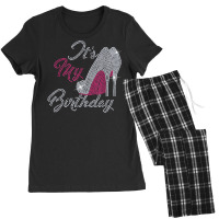 Woman It's My Birthday Bling Rhinestone High Hell Girl Party Women's Pajamas Set | Artistshot