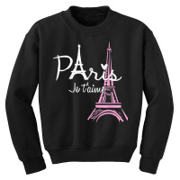 I Love Paris Eiffel Tower France T Shirt French Souvenir Youth Sweatshirt | Artistshot