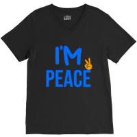 I Come In Peace I'm Peace Funny Matching Couples V-neck Tee | Artistshot