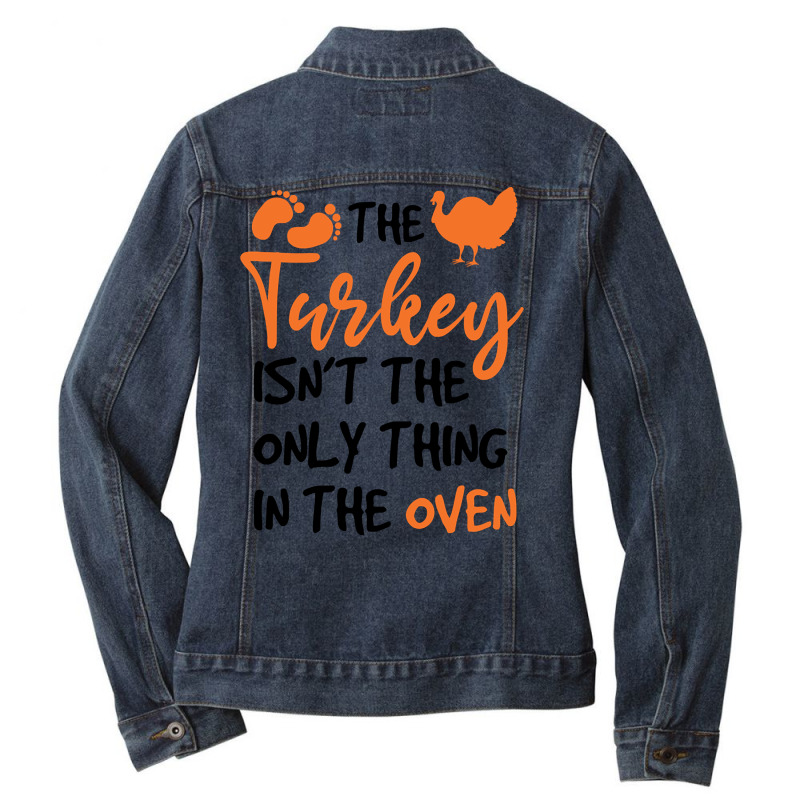 Funny Thanksgiving Gift For Pregnant Women Ladies Denim Jacket by Kemriban527 | Artistshot