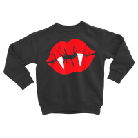 Vampire Kiss With Fangs Funny Halloween Costume Toddler Sweatshirt | Artistshot