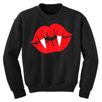 Vampire Kiss With Fangs Funny Halloween Costume Youth Sweatshirt | Artistshot