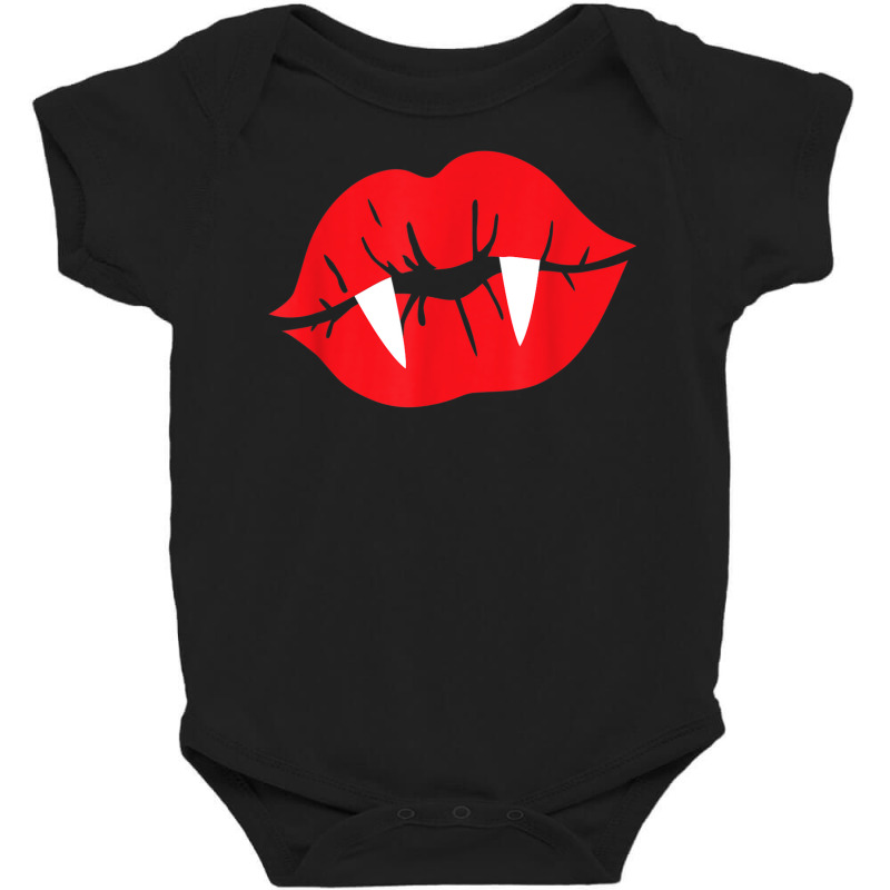 Vampire Kiss With Fangs Funny Halloween Costume Baby Bodysuit by Fashonus | Artistshot