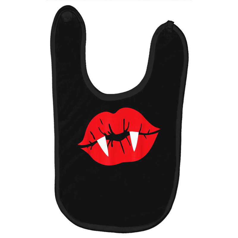 Vampire Kiss With Fangs Funny Halloween Costume Baby Bibs by Fashonus | Artistshot