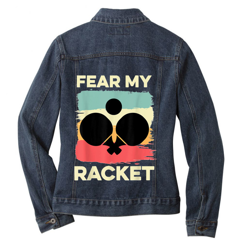 Fear My Racket Amateur Player Ladies Denim Jacket by ROGERWILLIAMWARD | Artistshot