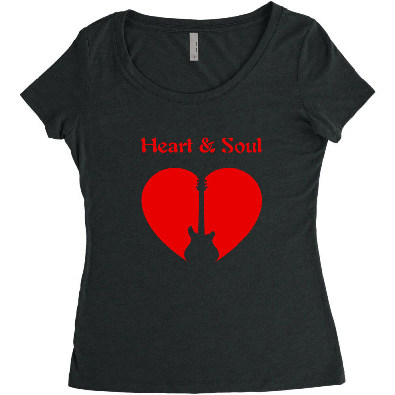 Heart & Soul Guitar Icon Red Print Graphics Design Women's Triblend Scoop T-shirt by Aranim Graphics | Artistshot