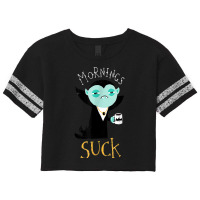 Cute Dracula Vampire Morning Suck Coffee Halloween Costume Scorecard Crop Tee | Artistshot