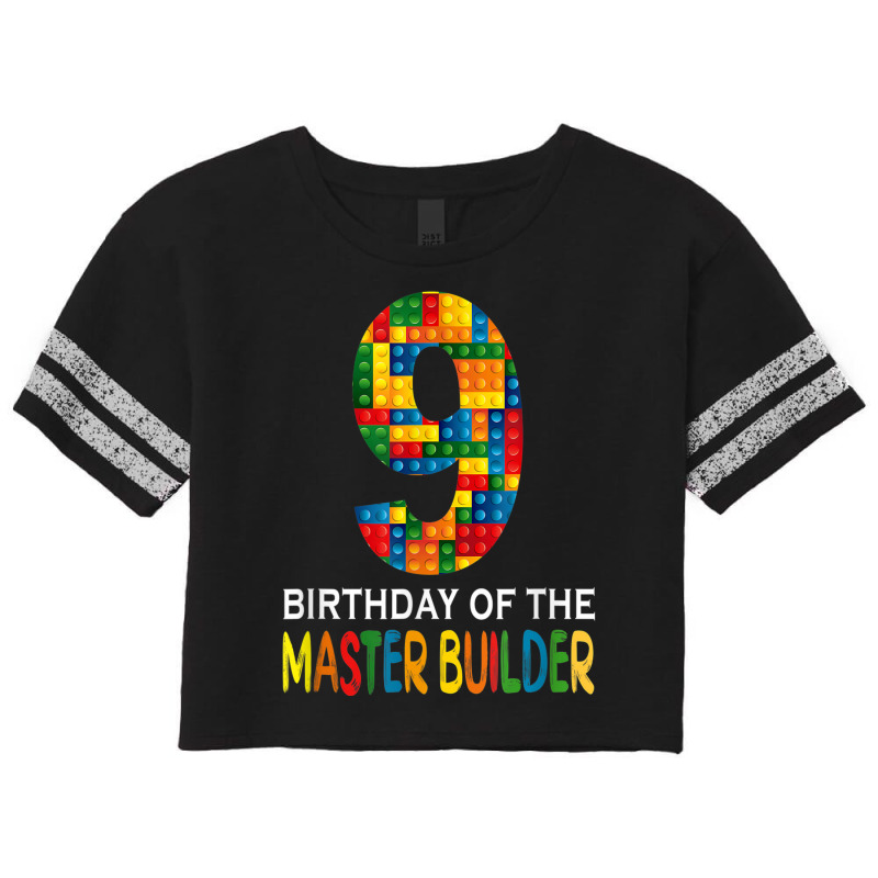 Building Blocks 9th Birthday Of The Master Builder Colorful Scorecard Crop Tee by Posh | Artistshot