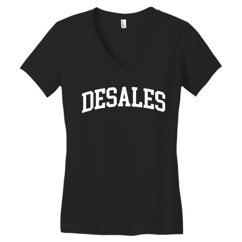 Desales Athletic Arch College University Alumni Women's V-Neck T-Shirt by PokHoude | Artistshot