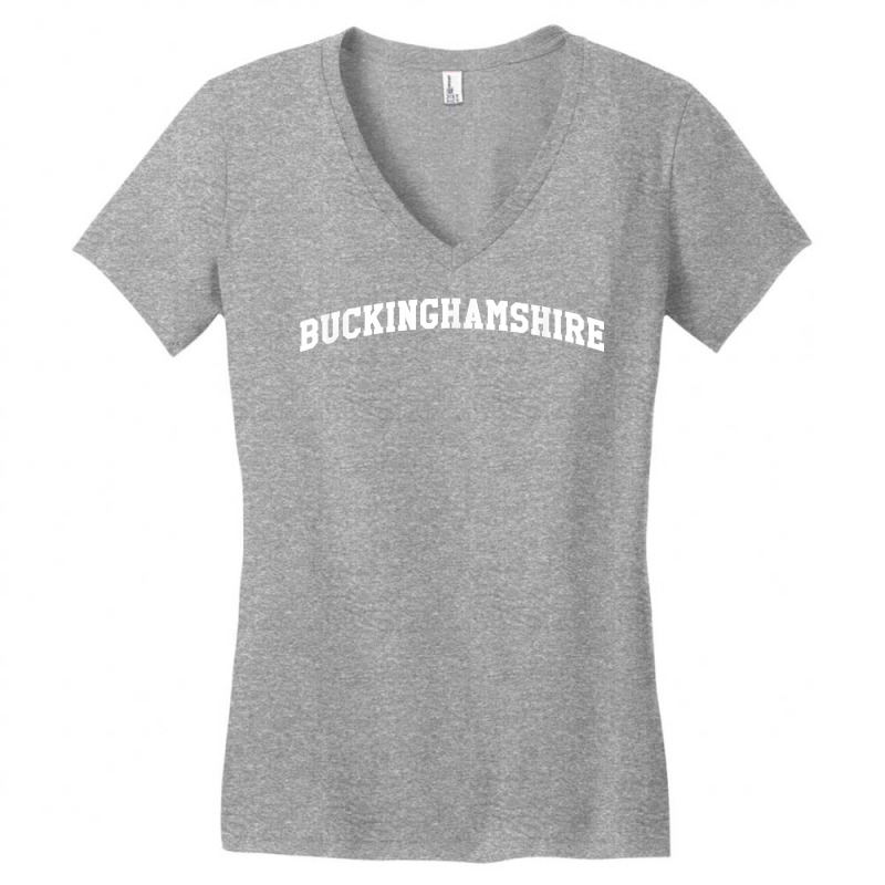 Buckinghamshire Arch Retro University Style T Shirt Women's V-Neck T-Shirt by cm-arts | Artistshot