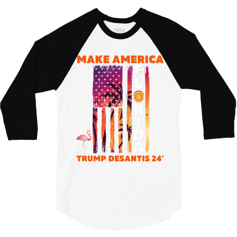 Trump Desantis 2024 3/4 Sleeve Shirt | Artistshot