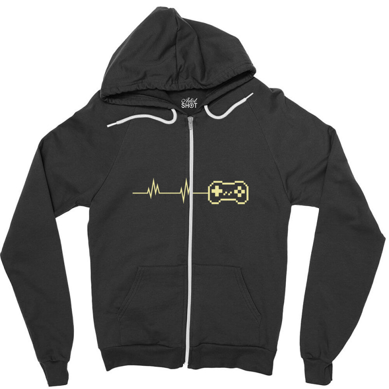 Gamer Heartbeat Lifeline Retro Video Game Controller Cool Gamer Gifts  Zipper Hoodie by MargueriteThomas | Artistshot