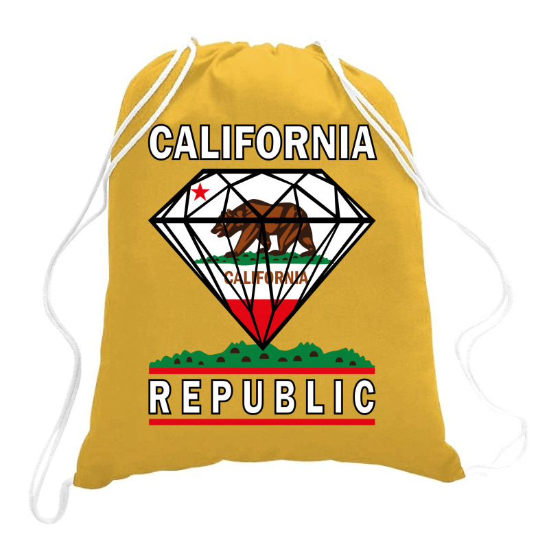California Diamond Republic Drawstring Bags | Artistshot