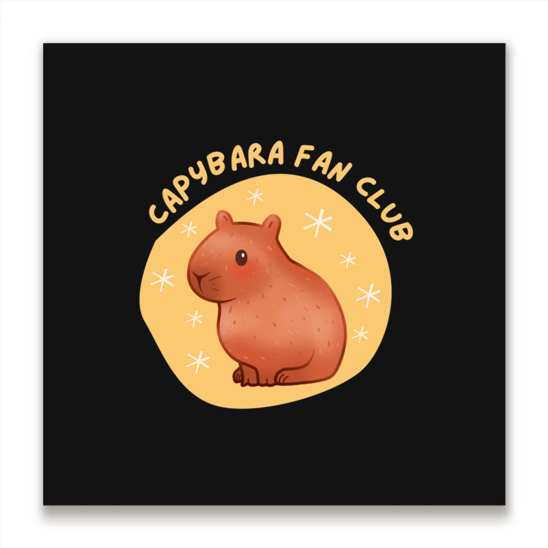 Cute Pastel Capybara Fan Club Metal Print Square | Artistshot