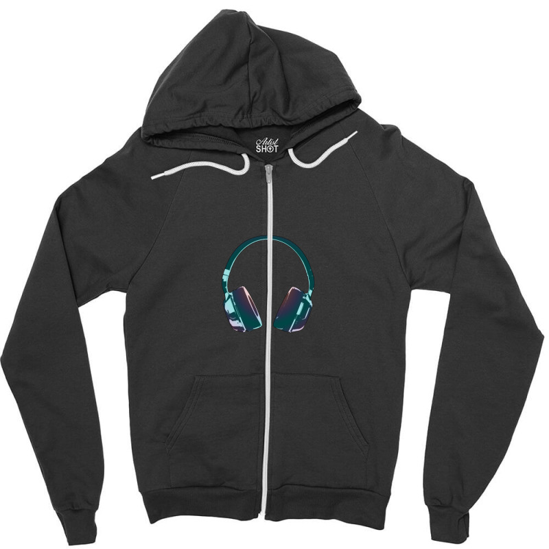 Headphone Zipper Hoodie by JolenePender | Artistshot