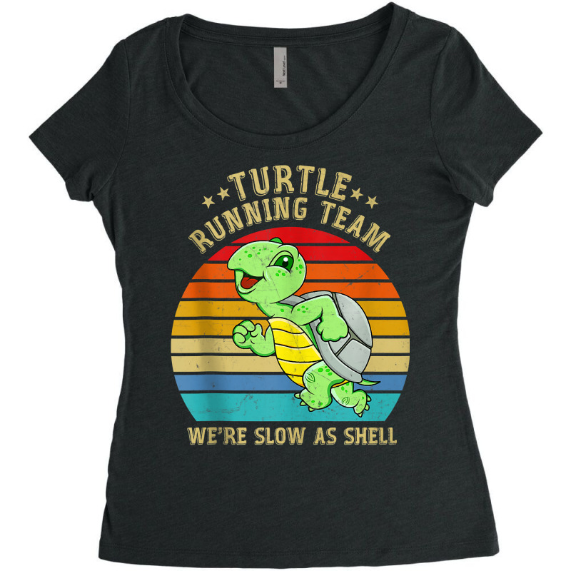 Running 365 Turtle Running Team We're Slow As Shell Funny Tank Top Women's Triblend Scoop T-shirt by cm-arts | Artistshot