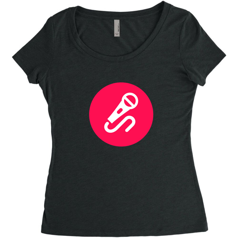 Microphone For Musically Inclined Kids Women's Triblend Scoop T-shirt by cm-arts | Artistshot