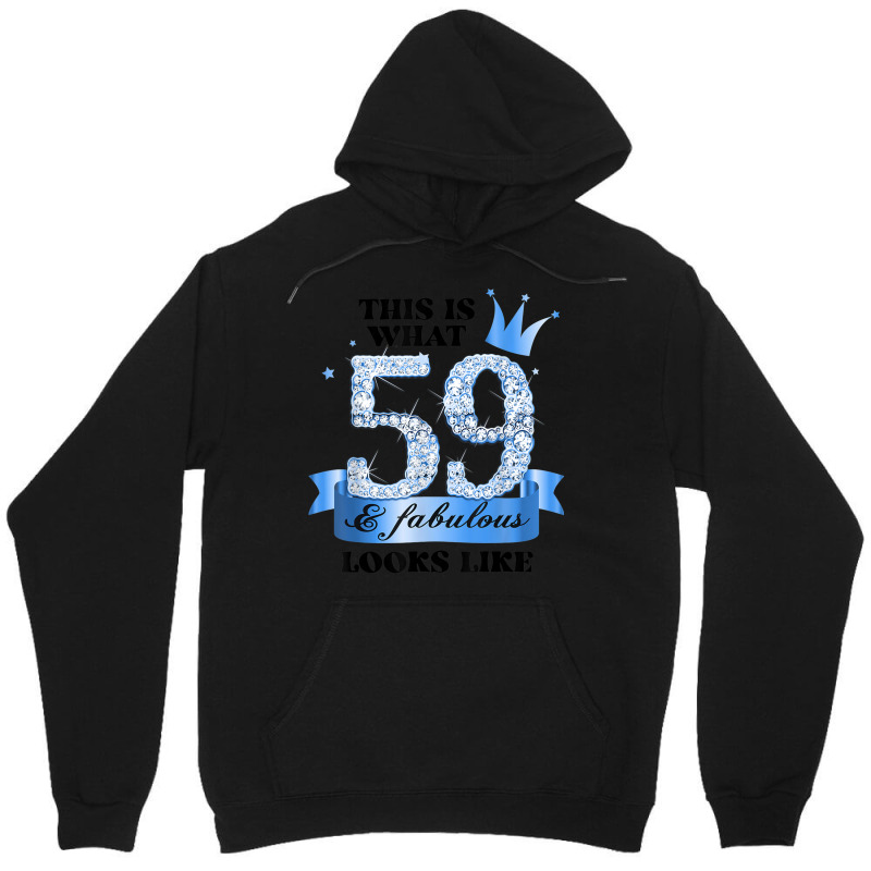 59 & Fabulous I Blue White Party Group Candid Photo Outfit Unisex Hoodie | Artistshot