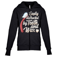 Easily Distracted By Teeth And Dental Wax Braces Lab Tech Youth Zipper Hoodie | Artistshot