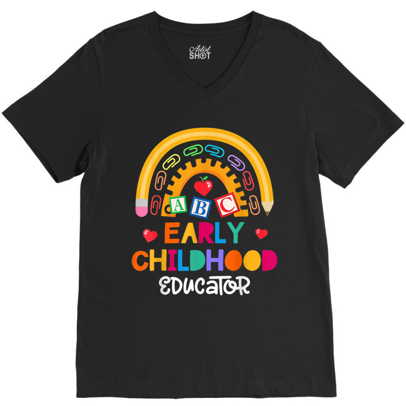 Teacher Early Childhood Educator Preschool Head Start Crew V-Neck Tee by ValentinoHoover | Artistshot