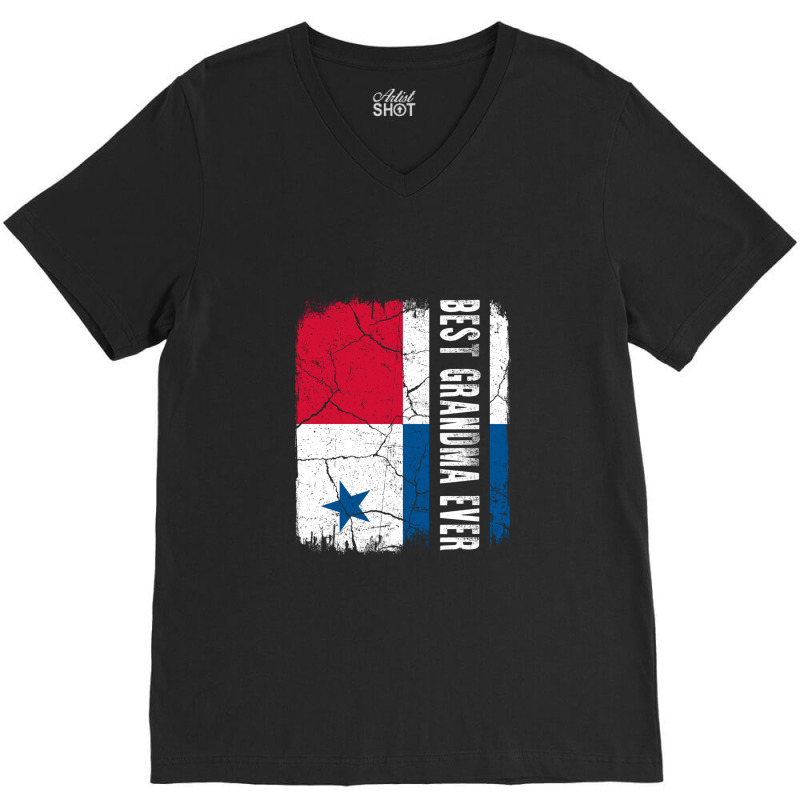 Best Panamanian Grandma Ever Panama Flag Mother's Day V-Neck Tee by SheilaMathews | Artistshot