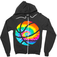 Basketball Tie Dye Rainbow Trippy Hippie Zipper Hoodie | Artistshot