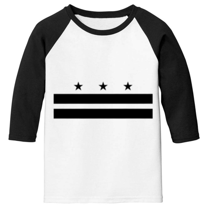 Washington Dc Flag District Of Columbia D.c. Black Premium T Shirt Youth 3/4 Sleeve by cm-arts | Artistshot