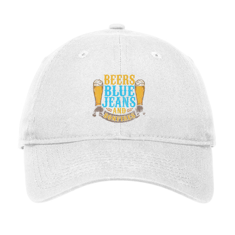 Beers Blue Jeans Bonfires Quotes Country Life Adjustable Cap by cm-arts | Artistshot