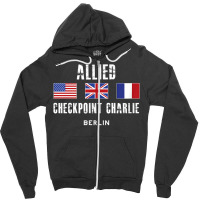 Checkpoint Charlie Cold War Berlin Wall East Germany France Zipper Hoodie | Artistshot