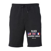 Checkpoint Charlie Cold War Berlin Wall East Germany France Fleece Short | Artistshot