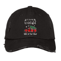 It's The Most Wonderful Time Of The Year Christmas Red Truck Vintage Cap | Artistshot