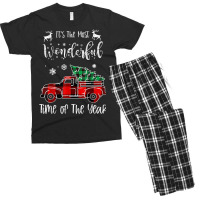 It's The Most Wonderful Time Of The Year Christmas Red Truck Men's T-shirt Pajama Set | Artistshot