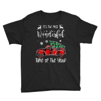 It's The Most Wonderful Time Of The Year Christmas Red Truck Youth Tee | Artistshot