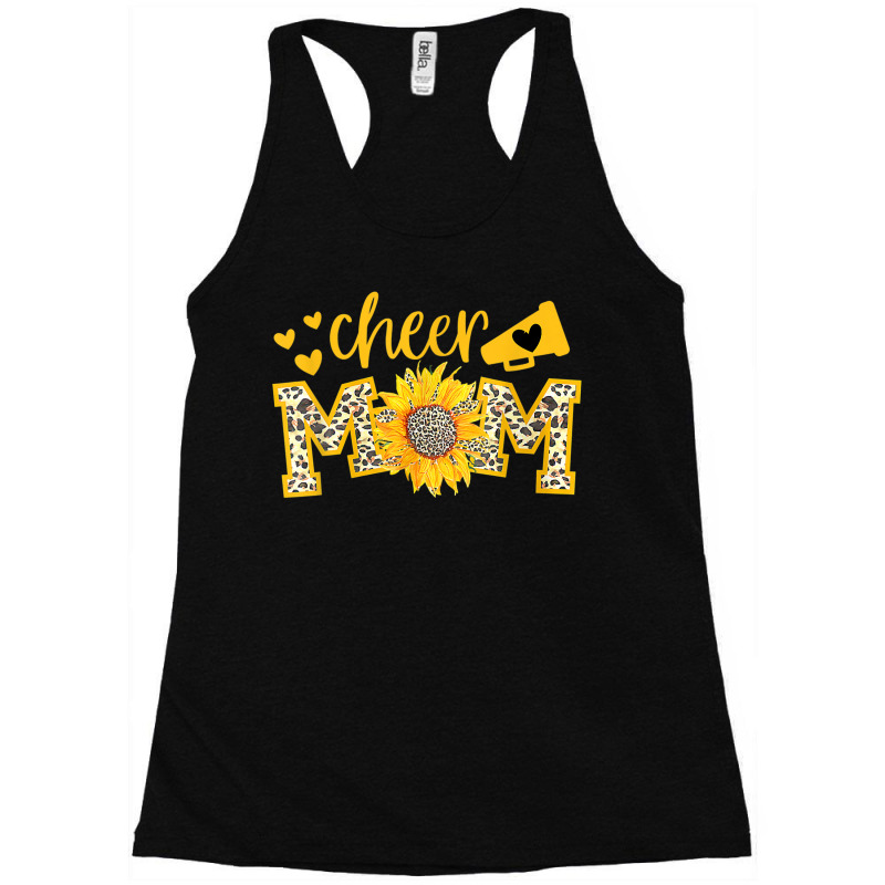 Cheer Mom Megaphone Cute Sunflower Leopard Cheetah Racerback Tank by RutheSanmartin | Artistshot