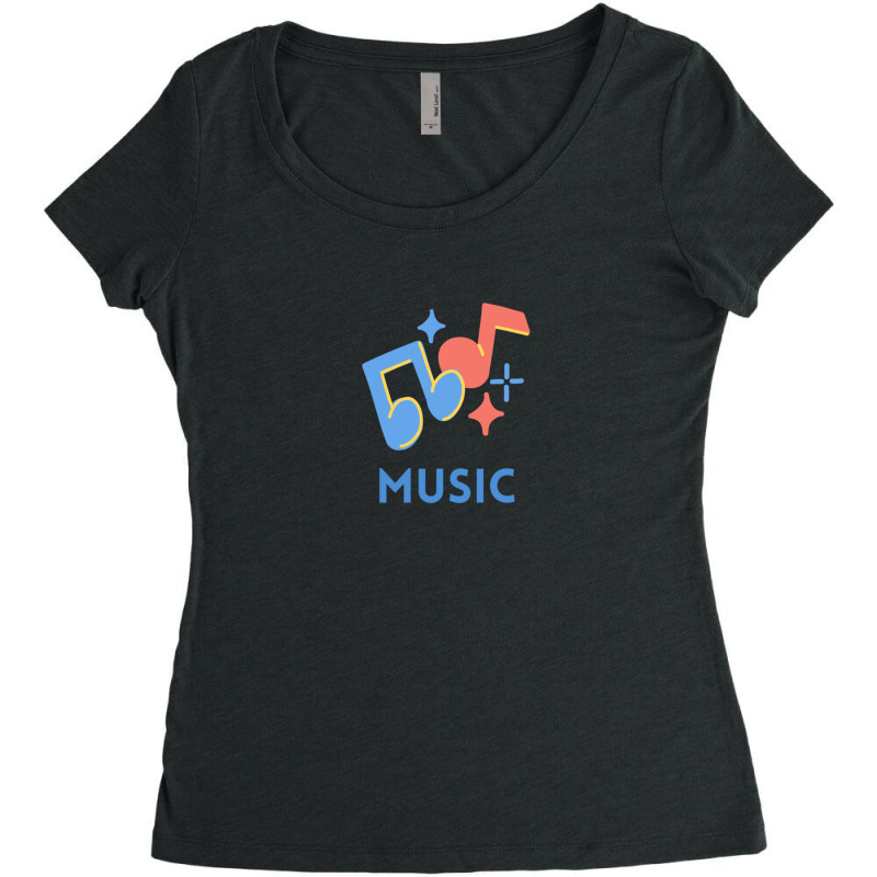 Music Minimal Abstract Art Women's Triblend Scoop T-shirt by RobertTaylor | Artistshot