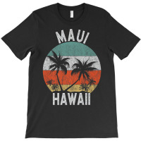 Maui Shirt Hawaii Retro Sunset Palm Trees Hawaiian Island Premium T Sh T-shirt | Artistshot