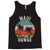 Maui Shirt Hawaii Retro Sunset Palm Trees Hawaiian Island Premium T Sh Tank Top | Artistshot