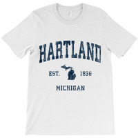 Hartland Michigan Mi Vintage Athletic Navy Sports Design Tank Top T-shirt | Artistshot