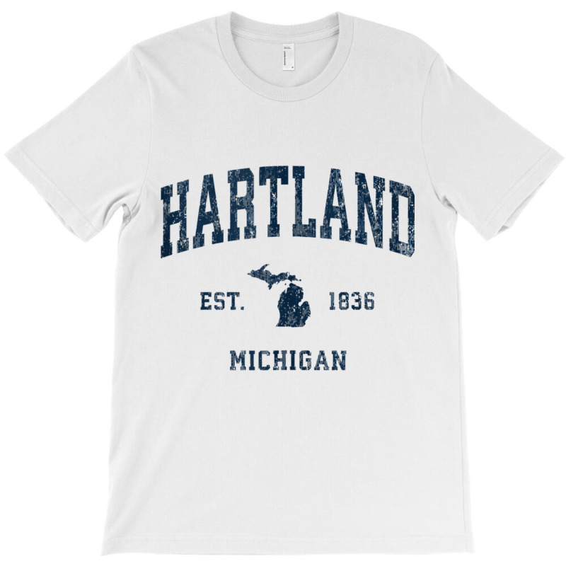 Hartland Michigan Mi Vintage Athletic Navy Sports Design Tank Top T-Shirt by cm-arts | Artistshot