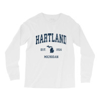 Hartland Michigan Mi Vintage Athletic Navy Sports Design Tank Top Long Sleeve Shirts | Artistshot