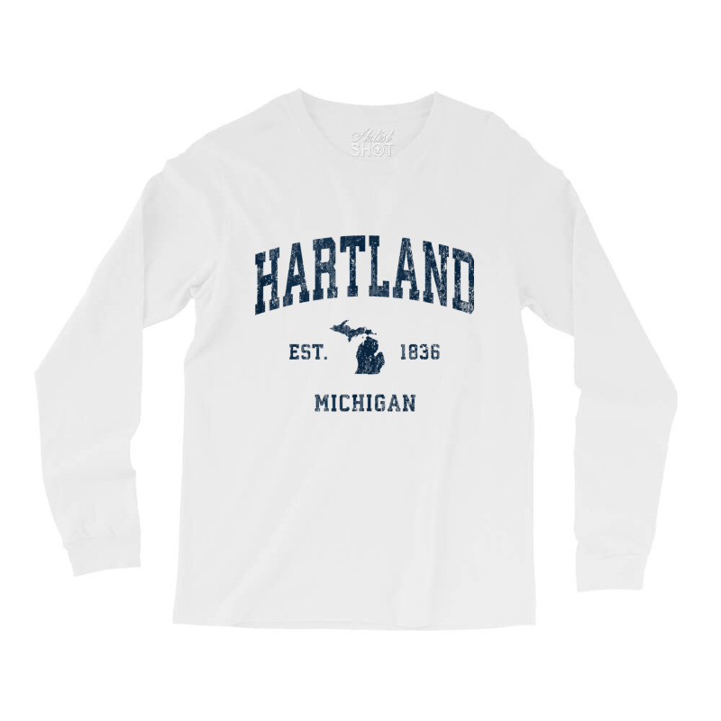 Hartland Michigan Mi Vintage Athletic Navy Sports Design Tank Top Long Sleeve Shirts by cm-arts | Artistshot