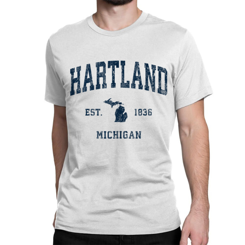 Hartland Michigan Mi Vintage Athletic Navy Sports Design Tank Top Classic T-shirt by cm-arts | Artistshot