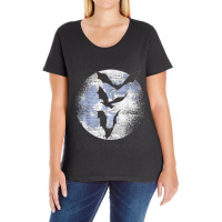 Halloween Gift Idea Moonlight Vampire Bat Ladies Curvy T-shirt | Artistshot