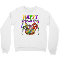 Happy Mardi Gras Fleur De Lis King Cake Crawfish Crewneck Sweatshirt | Artistshot