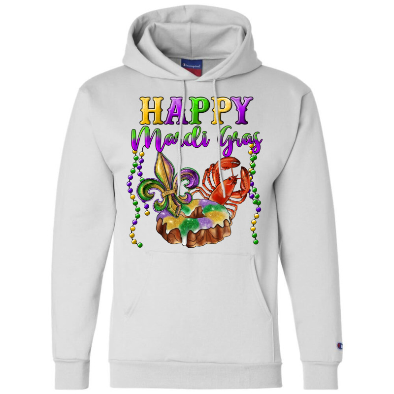 Happy Mardi Gras Fleur De Lis King Cake Crawfish Champion Hoodie | Artistshot