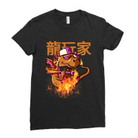 The Player Dragon The Baseball Bat Dragon Lichdragon Chinese Writing E Ladies Fitted T-shirt | Artistshot