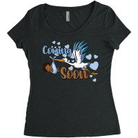 Coming Soon Stork With Black Baby Boy Women's Triblend Scoop T-shirt | Artistshot